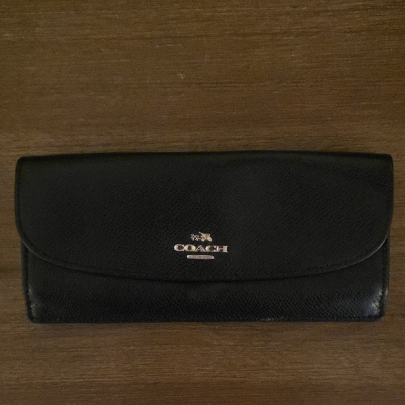 Coach Black Leather Key & Card Holder - Picture 1 of 5